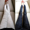 Hollow Lace Leggings Floral Crochet Women Legging Embroidered Slim Elastic Pencil Leggings Ladies Knitted Office Lady Trousers