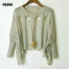 HISUMA 2017 Spring autumn new Women's Loose Hollow Bat Perspective Long-sleeved Sweaters Women Pullovers Female Sweater