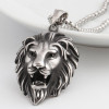 Hip Hop Lion Head Pendant Necklace For Men Luxury Stainless Steel Male Jewelry Friendship Gift
