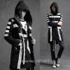 2017 Newest Men Fashion Hooded Long Jacket Trench Coat Black White Color Windbreaker Overcoat Street  Hip-hop Outerwear