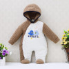 2017 newborn hoodie autumn and warm winter girls one piece romper long sleeve boys clothes coral fleece baby rompers