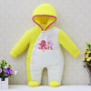 2017 newborn hoodie autumn and warm winter girls one piece romper long sleeve boys clothes coral fleece baby rompers