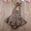 2017 Newborn Baby Girls Clothes Fashion Kids Toddler Girl Leopard dress Bodysuit Backless Summer Infant Bebes Outfit Sunsuit