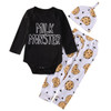 2017 Newborn Baby Clothes Milk Monster Long Sleeve Cotton Romper+Pant+Hat 3PCS Outfit Kids Clothing Set 0-24M
