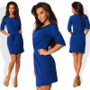 2017 New Womens Summer Dresses Bodycon Elegant OL Style O-Neck Half Sleeve Sheath Package hips Dress Blue Red Female Dress