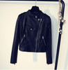 2017 New Women's Spring Autumn Pu Leather Jackets Clothing Lady Slim Fit Yellow pink rice white black Zipper Motorcycle Coat Hot