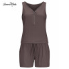 2017 New Women's Jumpsuit Sleeveless V Collar Solid color One Piece Beach Casual Women Clothing