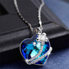 Flower Blue Sapphire Swarovski Crystal Necklace Flower Blue Sapphire Swarovski Crystal Necklace