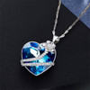 Flower Blue Sapphire Swarovski Crystal Necklace Flower Blue Sapphire Swarovski Crystal Necklace