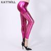 2017 New Women Shiny Leggings Sexy Hollow Out Fish Scale Leggings Holes Sexy Club Pants Fashion Mesh Punk Style Leggings