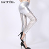 2017 New Women Shiny Leggings Sexy Hollow Out Fish Scale Leggings Holes Sexy Club Pants Fashion Mesh Punk Style Leggings