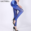 2017 New Women Shiny Leggings Sexy Hollow Out Fish Scale Leggings Holes Sexy Club Pants Fashion Mesh Punk Style Leggings
