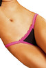 Baci Black & Pink Microfiber & Lace G-String