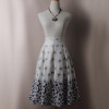 BACHASH Women Fashion Casual Printed Pleated Midi Skirt 2017 New Streetwear Ladies White Skater Skirts Saia Femininas For Autumn