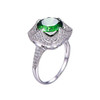Beautiful Round Cut 6.5 carat Emerald Ring with Zircons for Women