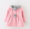 Baby Wear Girl Coats Cute Rabbit Ear Hooded Baby Girls Coat New Autumn Tops Kids Warm Jacket Outerwear &amp; Coat Children Clothing