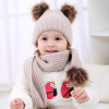 Baby Toddler Kids Boys Girls Knitted Fur Ball Caps 2017 Winter Autumn Cute Hats Crochet Warm Hat Cap