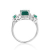 Vintage Emerald Cut Natural Green Agate 2.28 Carat Gemstone Ring