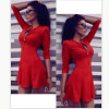 AZZPL 2017 New Women Summer Spring A-Line dress Bodycon Sexy V-Neck 3/4 sleeve Ladies Evening Party Mini Dresses vestidos