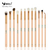 BEILI 12pcs Rose Golden 100% Natural Goat Pony Synthetic Hair Eye shadow Eyeliner Concealer Makeup Brush Set