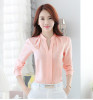 BEFORW Women Chiffon Blouses Summer Fashion White Pink Womens Clothing Tops Shirt Sexy V Neck Business Office Women Blouses