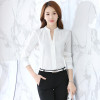 BEFORW Women Chiffon Blouses Summer Fashion White Pink Womens Clothing Tops Shirt Sexy V Neck Business Office Women Blouses