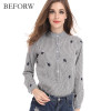 BEFORW Women Blouse Fashion Casual Stripes Tops Big Size Women Clothing Embroidery Cardigan Blouses Long Sleeves Women Clothes BEFORW Women Blouse Fashion Casual Stripes Tops Big Size Women Clothing Embroidery Cardigan Blouses Long Sleeves Women Clothes