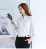 BEFORW Summer Women Blouse White Pink V-neck Shirt High Quality Long Sleeve Elegant Womens Clothing Office Wear Chiffon Blouse