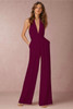 BEFORW 2018 New Casual Wedding Jumpsuit Sexy Sleeveless Halter Elegant Jumpsuit Ladies Coverall Deep V Sexy Halter Jumpsuit