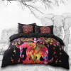 BeddingOutlet Black Bedding Set Black and Red Boho Duvet Cover and Pillowcase Indian Style Print Exotic Bedclothes Multi Sizes