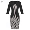 Gift Sashes Womens Elegant Belted Tartan Wear to Work Business Dress Lady Autumn Long Sleeve Plaid Office Pencil Dress Plus Size