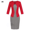 Gift Sashes Womens Elegant Belted Tartan Wear to Work Business Dress Lady Autumn Long Sleeve Plaid Office Pencil Dress Plus Size