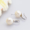 Genuine Natural Pearl earrings for women,freshwater white pearl earrings 925 silver earrings jewelry daughter birthday gift