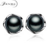 Genuine natural pearl earrings for women wedding black pearl earrings 925 sterling silver jewelry girl best birthday gift white