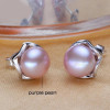 Genuine natural pearl earrings for women wedding black pearl earrings 925 sterling silver jewelry girl best birthday gift white