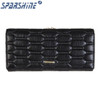 Genuine Leather Women Wallet Cowhide Purse Women Long Plaid Wallets Brand Designer Zipper Hasp Clutch Wallet Female Card Holder
