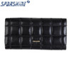 Genuine Leather Women Wallet Cowhide Purse Women Long Plaid Wallets Brand Designer Zipper Hasp Clutch Wallet Female Card Holder