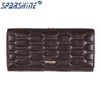 Genuine Leather Women Wallet Cowhide Purse Women Long Plaid Wallets Brand Designer Zipper Hasp Clutch Wallet Female Card Holder