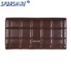 Genuine Leather Women Wallet Cowhide Purse Women Long Plaid Wallets Brand Designer Zipper Hasp Clutch Wallet Female Card Holder