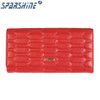 Genuine Leather Women Wallet Cowhide Purse Women Long Plaid Wallets Brand Designer Zipper Hasp Clutch Wallet Female Card Holder