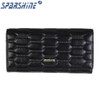 Genuine Leather Women Wallet Cowhide Purse Women Long Plaid Wallets Brand Designer Zipper Hasp Clutch Wallet Female Card Holder