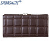 Genuine Leather Women Wallet Cowhide Purse Women Long Plaid Wallets Brand Designer Zipper Hasp Clutch Wallet Female Card Holder