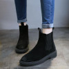 Genuine Leather Women Chelsea Boots Brand Winter Warm Short Ankle Boots Plus Size Platform Single Flats Martin Shoes Woman 30