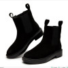 Genuine Leather Women Chelsea Boots Brand Winter Warm Short Ankle Boots Plus Size Platform Single Flats Martin Shoes Woman 30