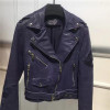 Genuine Leather Sheepskin Jacket Women Spring Autumn Rivet Real Leather Coat Fashion Bright Color Single Leather Jacket Female
