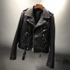 Genuine Leather Jacket Women Real Sheepskin Leather Jacket Rivet Motorcycle Biker Lady Coat Female Natural Sheep Leather Jacket