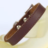 Genuine Leather Dog Collar Simple Design Puppy Harness Adjustable Small Dog Neck Strap Collar