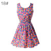 Dress Women Summer Chiffon Sleeveless Sundress Sexy Floral Mini Dress