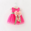 DreamShining Summer Baby Girl Dress Bow Floral Kids Clothes Sleeveless Brithday Party Girls Princess Dresses Ball Gown