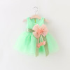 DreamShining Summer Baby Girl Dress Bow Floral Kids Clothes Sleeveless Brithday Party Girls Princess Dresses Ball Gown
